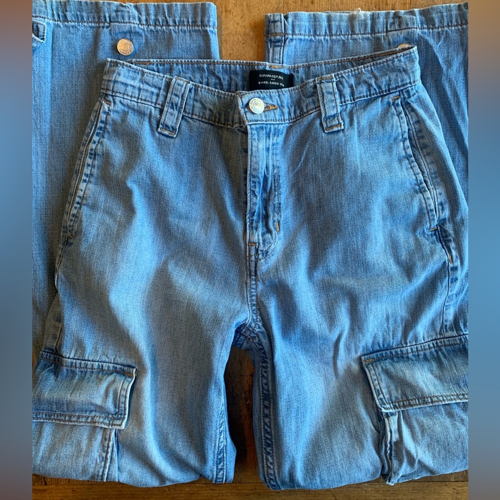 Banana Republic Blue Barrel Cargo Jeans - Picture 14 of 16